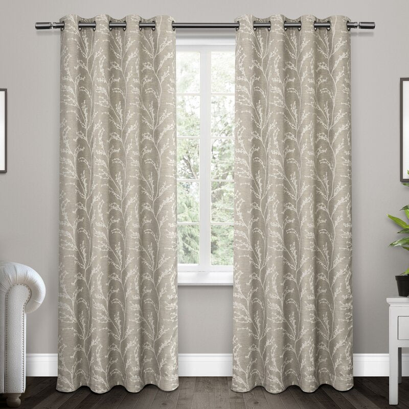 Bellicent Floral Room Darkening Thermal Grommet Curtain Panels (Set of 2) 52" X 63"