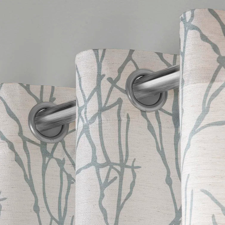 Bellicent  Floral Semi-Sheer Grommet Curtain Panels, 54" W x 96" L, (Set of 2)