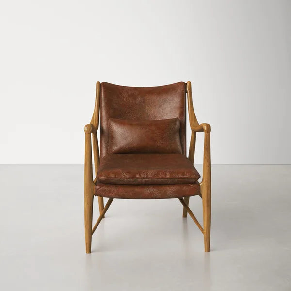 Bellis 28'' Wide Genuine Leather Top Grain Leather Armchair