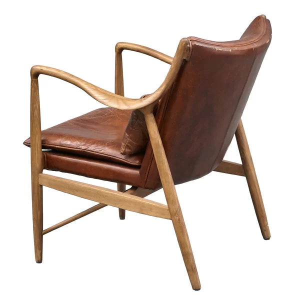 Bellis 28'' Wide Genuine Leather Top Grain Leather Armchair