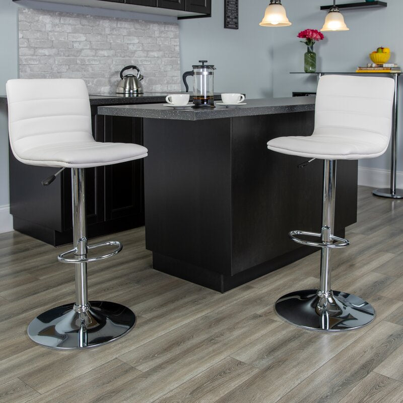 Ben Swivel Adjustable Height Bar Stool (Set of 2)