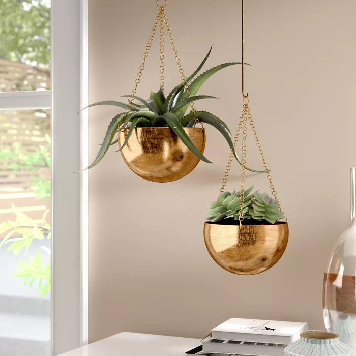 Benally 2 - Piece Iron Hanging Planter Set