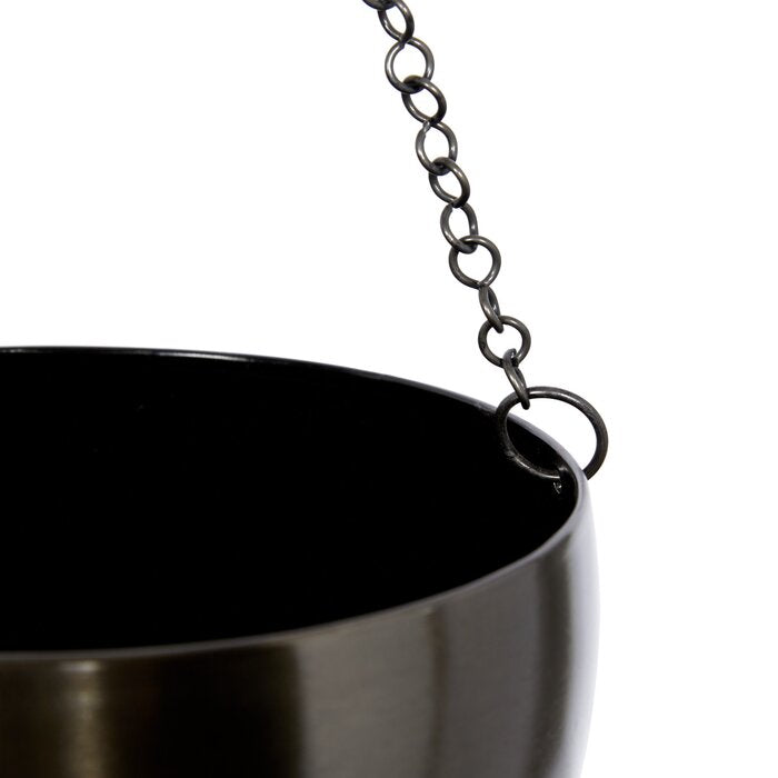 Black Benally 2 Piece Iron Hanging Planter Set