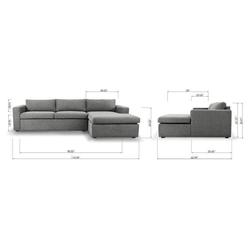 Benedict 115" Wide Sofa & Chaise CYB551