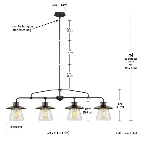 Benee 4 - Light Kitchen Island Linear Pendant