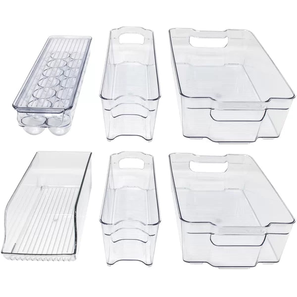 Benefield Refrigerator and Freezer Organizer Bins (Set of 6)