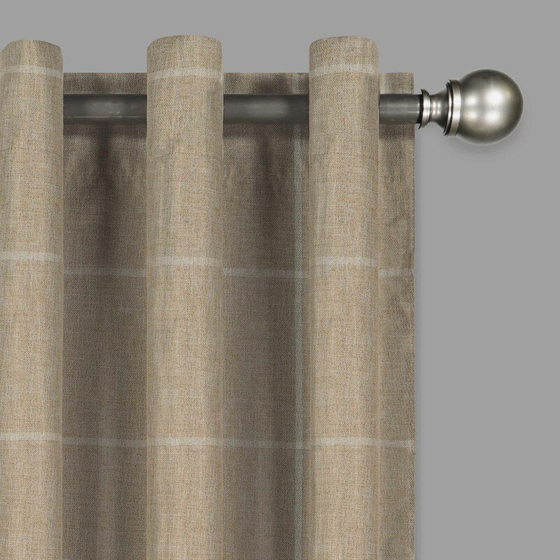 Benfeito Checkered Blackout Thermal Grommet Single Curtain Panel, 37" X 84" (SET OF 2)