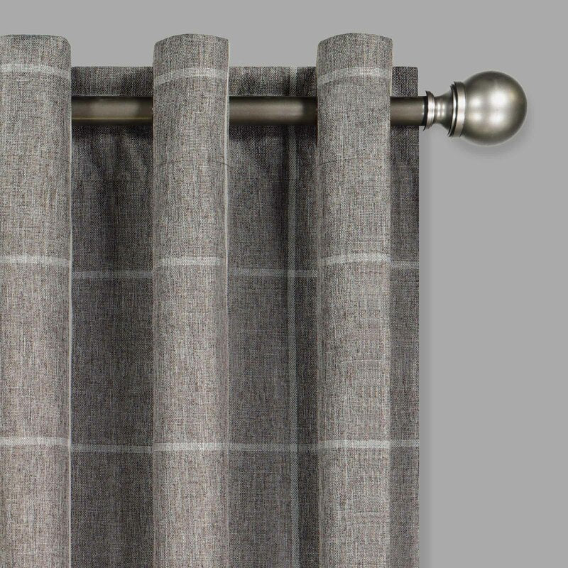 Benfeito Striped Blackout Thermal Grommet Single Curtain Panel (Set of 2) B19-KS205