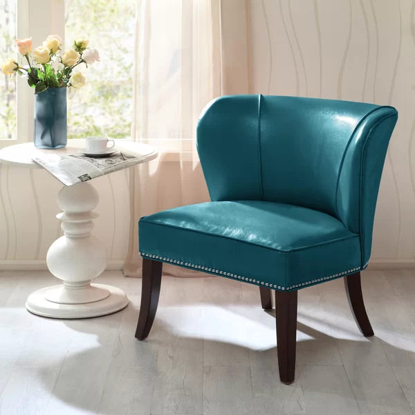 Bengtson Faux Leather Armless Accent Chair