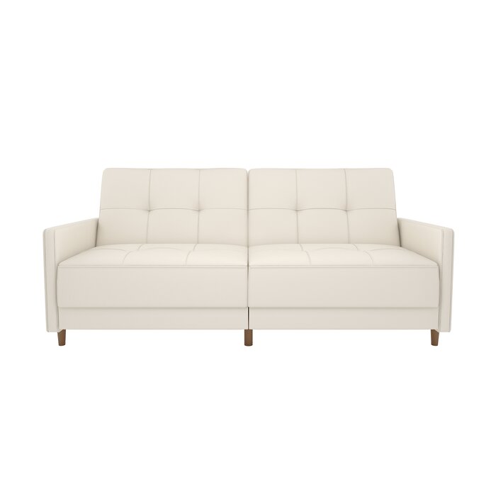 Benitez Full 76" Convertible Sofa, White