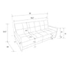 Benitez Twin 76'' Wide Faux Leather Tufted Back Convertible Sofa