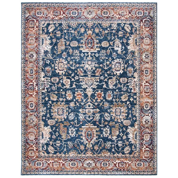 Bennet Oriental Area Rug in Dark Blue/Red 9'9 x 13