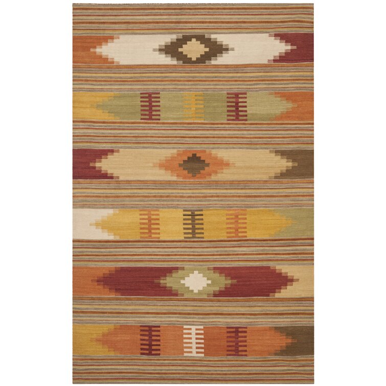 6' x 9' Bennett Southwestern Handmade Flatweave Wool Area Rug in Red / Multi