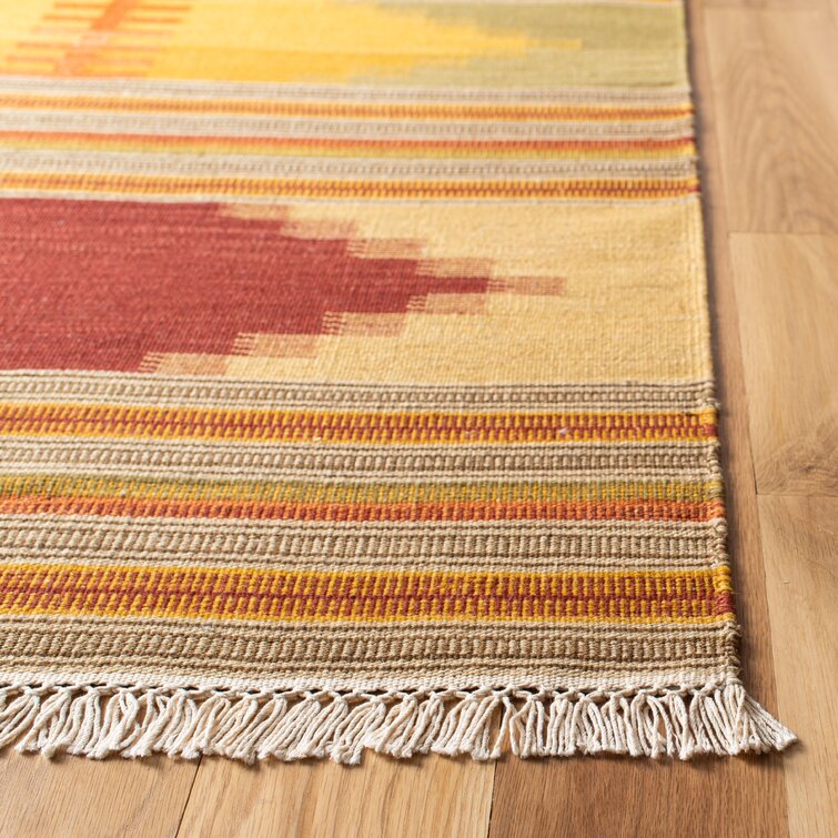 6' x 9' Bennett Southwestern Handmade Flatweave Wool Area Rug in Red / Multi