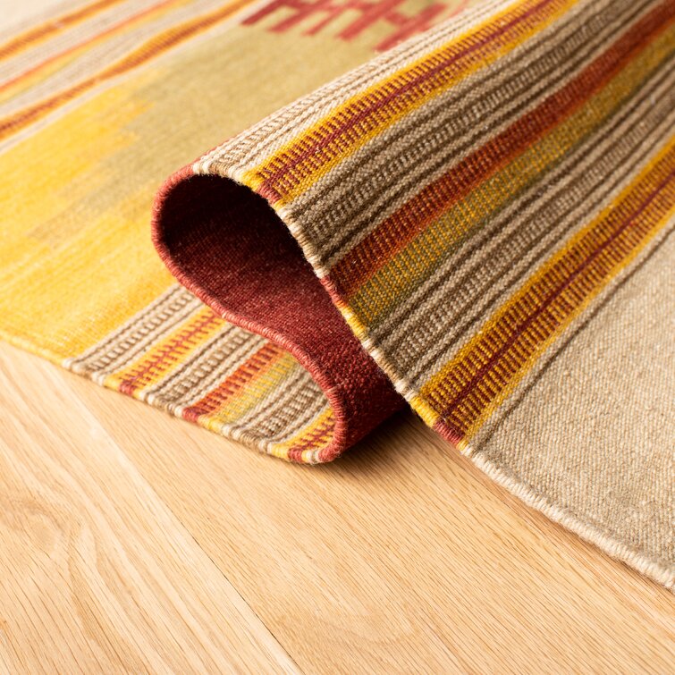 6' x 9' Bennett Southwestern Handmade Flatweave Wool Area Rug in Red / Multi