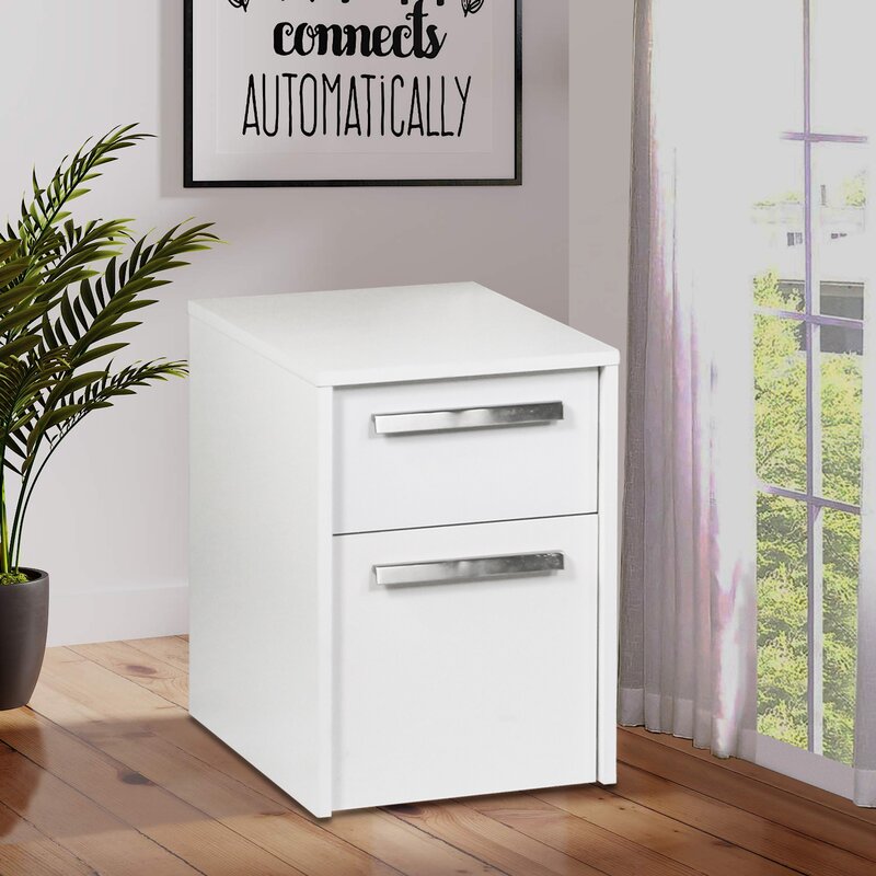 Benonie 15.8'' Wide 2 -Drawer Mobile Vertical Filing Cabinet
