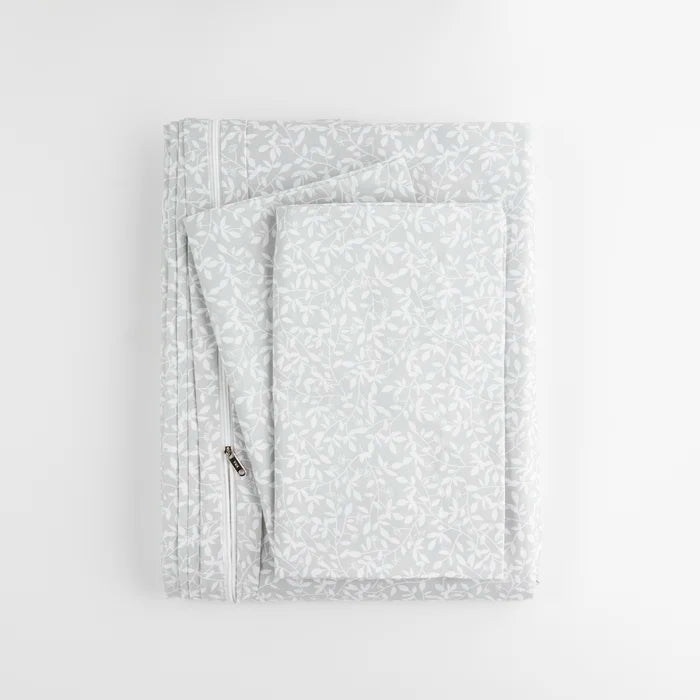 Bensley White/Gray Microfiber Modern & Contemporary Duvet Cover Set, Full/Queen