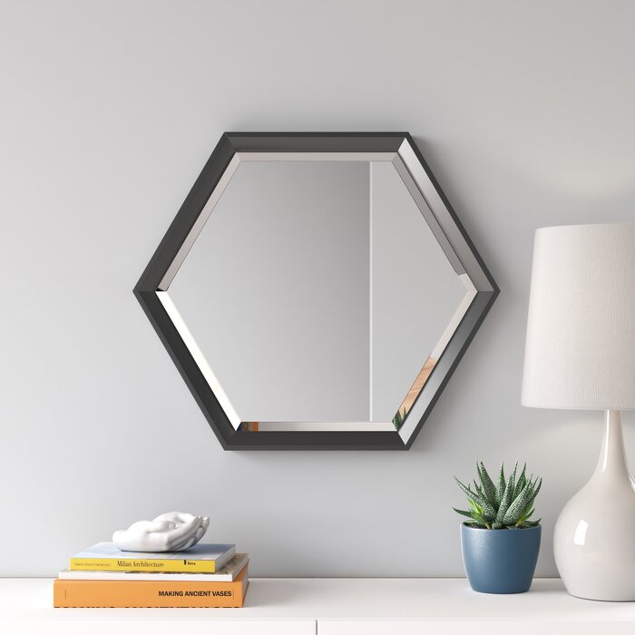 22" H x 25.5" W Black Bensonhurst Beveled Accent Mirror