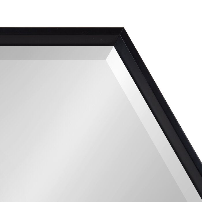 22" H x 25.5" W Black Bensonhurst Beveled Accent Mirror