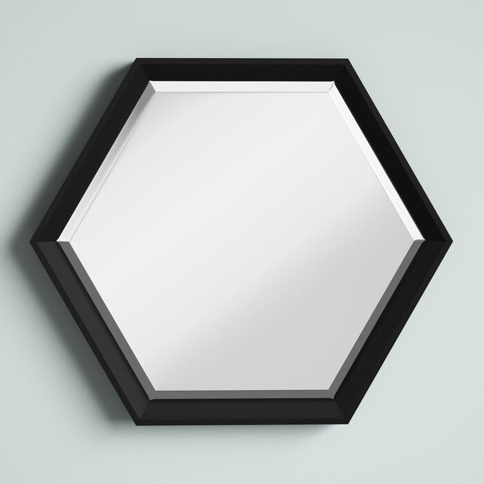 22" H x 25.5" W Black Bensonhurst Beveled Accent Mirror