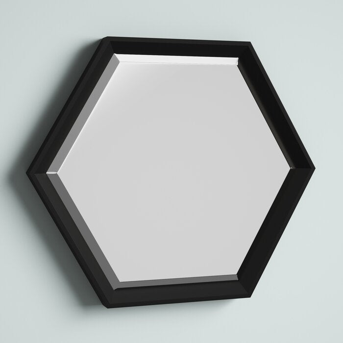 22" H x 25.5" W Black Bensonhurst Beveled Accent Mirror