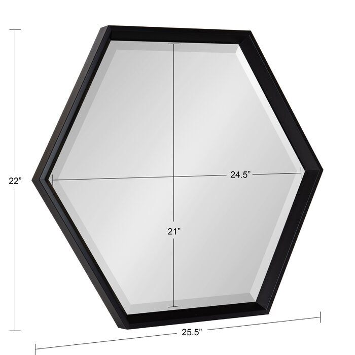 22" H x 25.5" W Black Bensonhurst Beveled Accent Mirror
