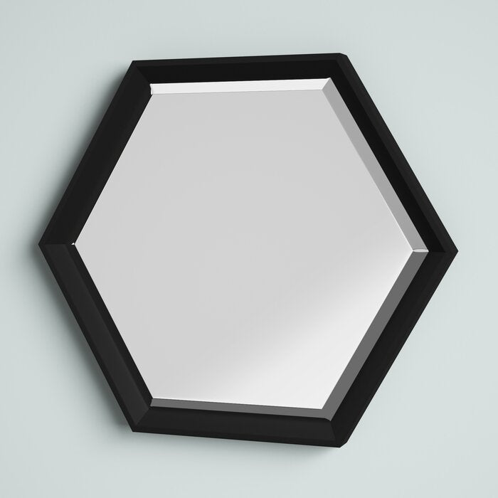 22" H x 25.5" W Black Bensonhurst Beveled Accent Mirror