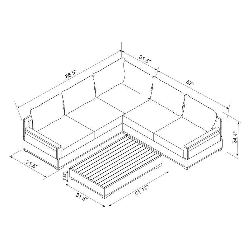 Beranda 4 - Person Seating Group with Cushions SHB512 (3 boxes)