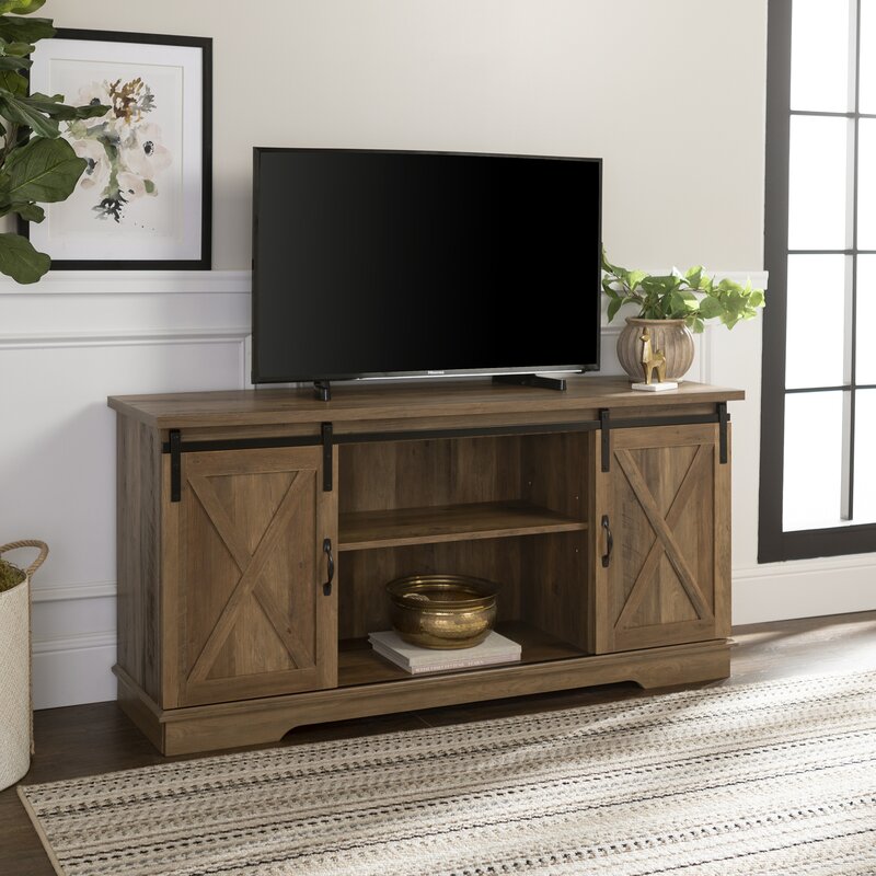 Berene TV Stand for TVs up to 64", Rustic Oak (#K2464)