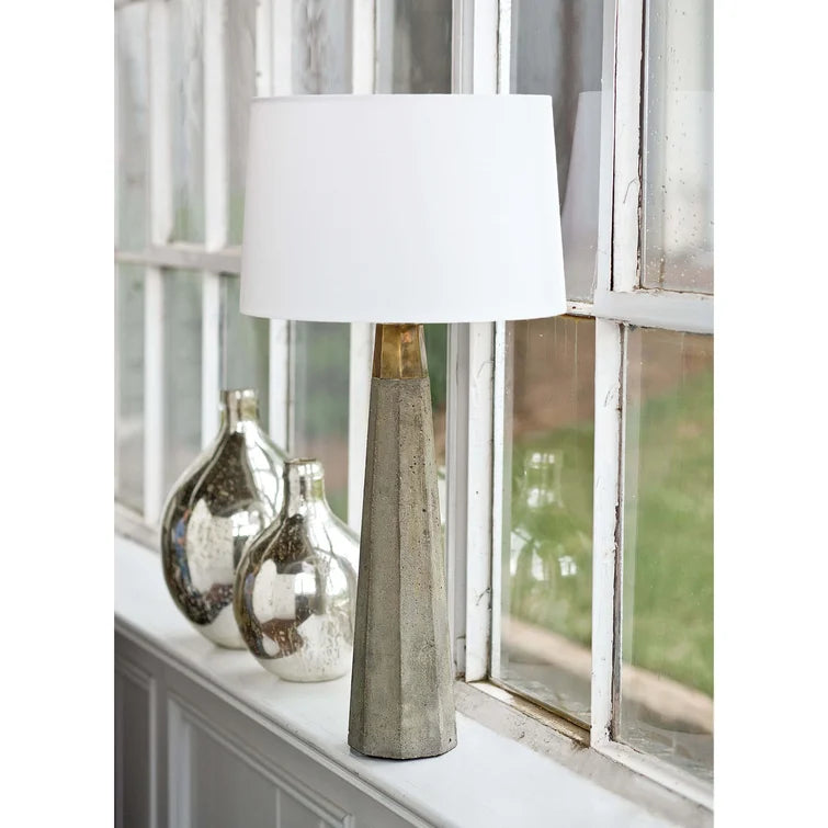 Beretta Concrete and Brass 30" Table Lamp