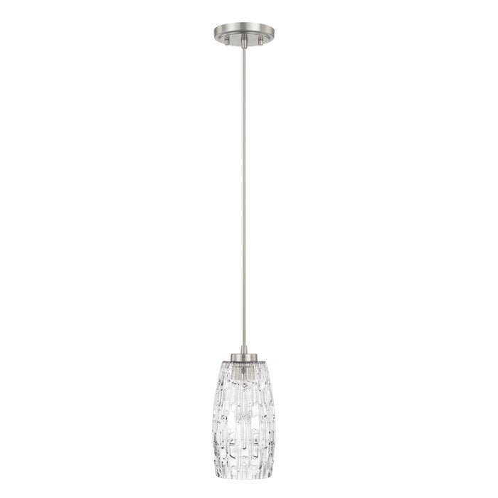 Berglund 1-Light Single Cylinder Pendant, Brushed Nickel (#K5814)