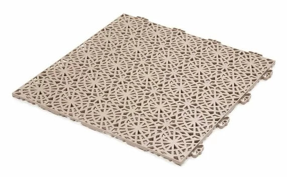 Bergo 14.9" x 14.9" Plastic Interlocking Deck Tile, 1 Box = 21.53 Sq. Ft