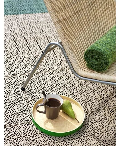 Bergo 14.9" x 14.9" Plastic Interlocking Deck Tile, 1 Box = 21.53 Sq. Ft