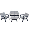 Berkley Collection 4-Piece All-Weather Wood Finish Conversation Set