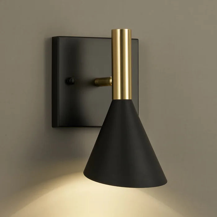 Bernadetta 1 - Light Dimmable Black/Gold Armed Sconce