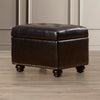 Bernadette 24'' Wide Faux Leather Tufted Rectangle Storage Ottoman with Storage