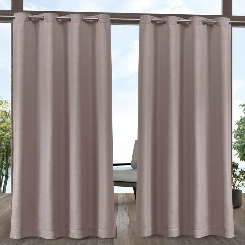 Bertrand Solid Semi-Sheer Grommet Curtain Panels (Set of 2) AT138