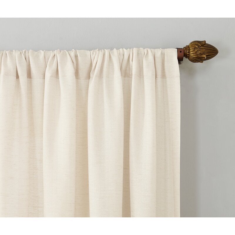 Berwick Linen Blend Solid Semi-Sheer Rod Pocket Single Curtain Panel (Set of 2) AT139