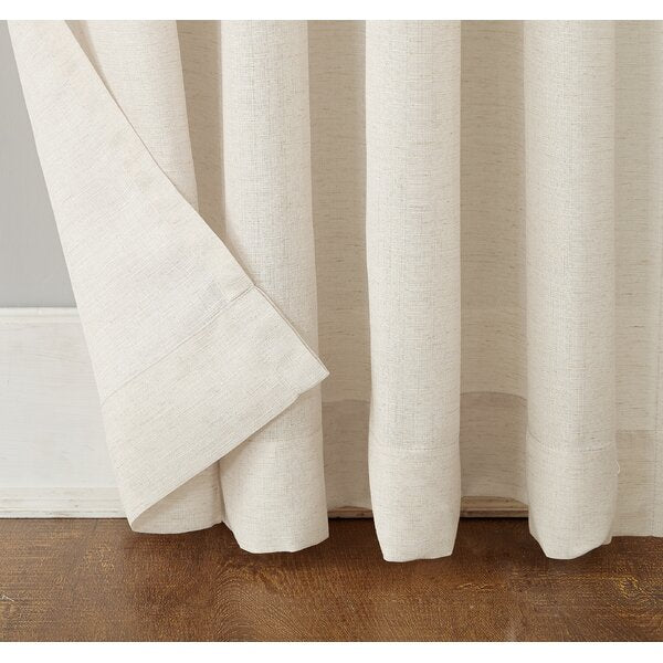 Berwick Linen Blend Solid Semi-Sheer Rod Pocket Single Curtain Panel (Set of 2) ACS157