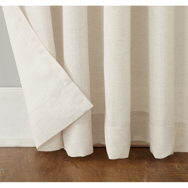 Berwick Linen Blend Solid Semi-Sheer Rod Pocket Single Curtain Panel (Set of 2) AT139
