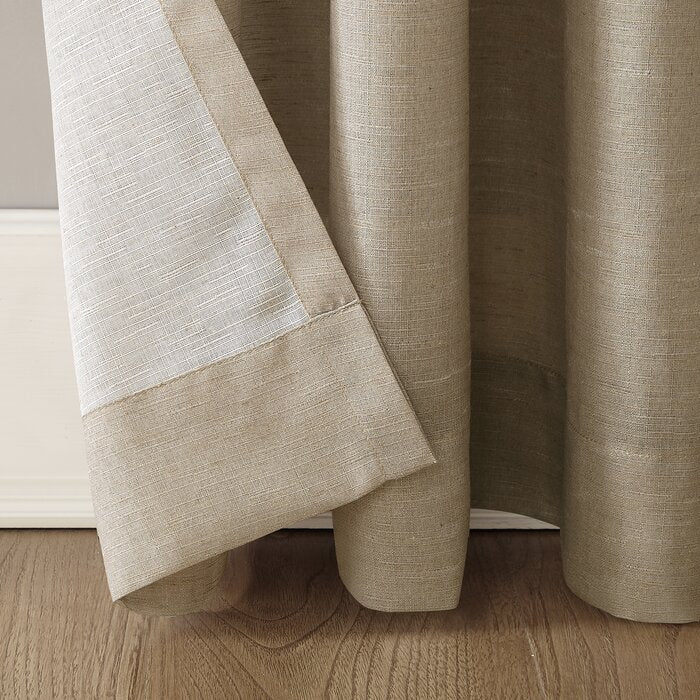 Berwick Linen Blend Textured Semi-Sheer Rod Pocket Curtain Panel, 54" W x 95" L, (Set of 2)