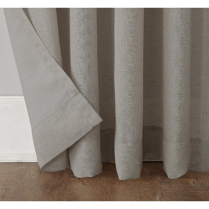 Berwick Linen Blend Textured Semi-Sheer Rod Pocket Curtain Panel, 54" W x 95" L, (Set of 2)