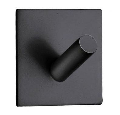 Black Matte Stainless Steel Beslagsboden Square Design Single Wall Mounted Hook (Set of 2)