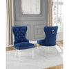 Best Quality Furniture Button Tufted Nailhead Wingback Chairs Acrylic-Set of 2 - Set of 2 - Navy Blue - Dining Height
