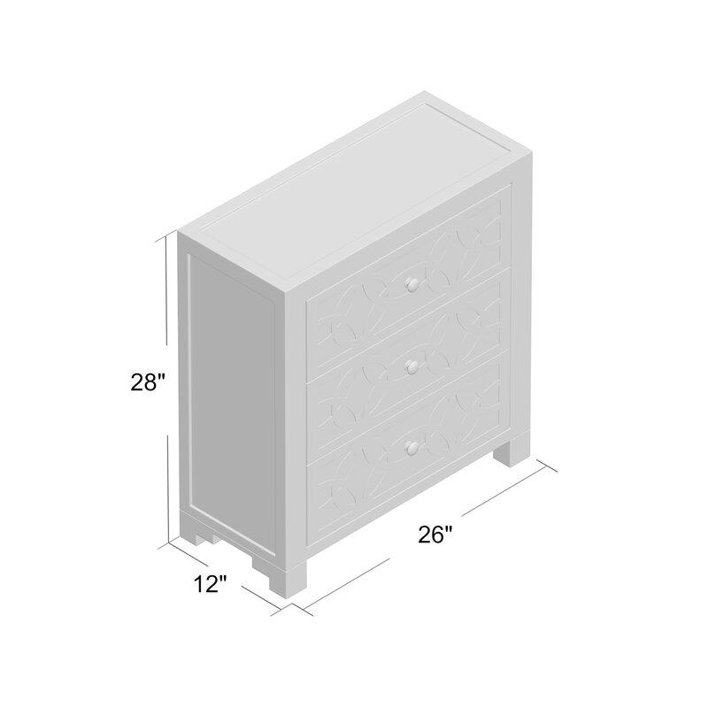 (AS IS) Bester 3 - Drawer Mirrored Accent Chest VB447-A