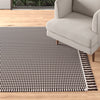 Bester Geometric Handmade Flatweave Cotton Area Rug in Ivory/Black, Rectangle 5' x 8'