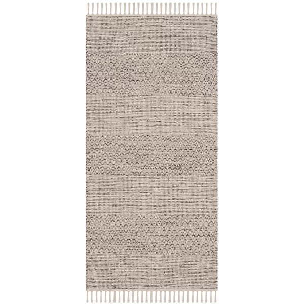Bester Handmade Flatweave Cotton Area Rug in Ivory/Steel Gray rectangle 2'3"x4'