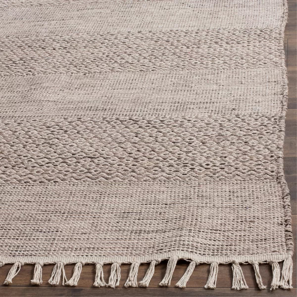 Bester Handmade Flatweave Cotton Area Rug in Ivory/Steel Gray rectangle 2'3"x4'