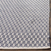 Bester Handmade Flatweave Cotton Ivory / Navy Rug, Runner 2'3