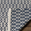Bester Handmade Flatweave Cotton Ivory / Navy Rug, Runner 2'3